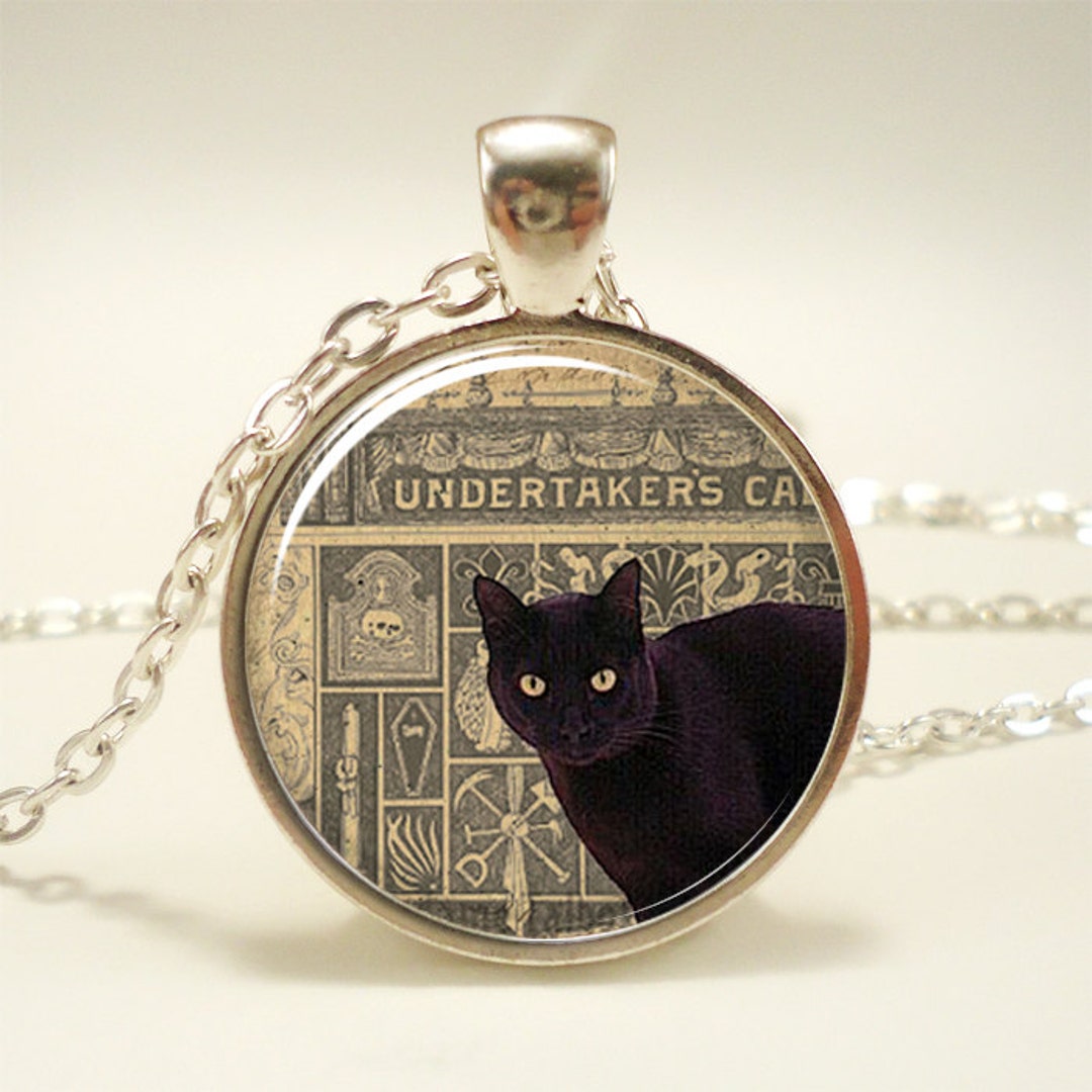 Black Cat Necklace Halloween Jewelry 1184S1IN - Etsy