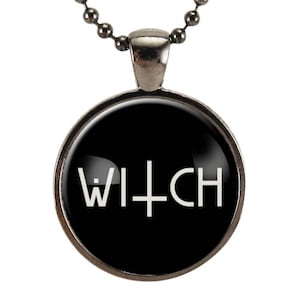 Pastel Goth Witch Necklace, Witchy, Wiccan Jewelry, Witchcraft Gothic, Bohemian Witch Jewelry (2739G25MMBC)