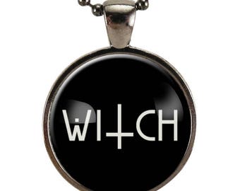 Pastel Goth Witch Necklace, Witchy, Wiccan Jewelry, Witchcraft Gothic, Bohemian Witch Jewelry (2739G25MMBC)