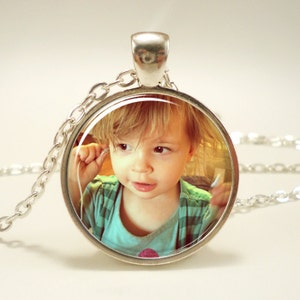 Gioielli fotografici personalizzati, regalo per la mamma, collana per la festa della mamma, ricordo dell'anniversario per lei