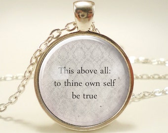 Personalized Quote Pendant Necklace: Custom Text Jewelry, 1-inch