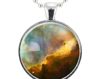 Omega Nebula Necklace, Galaxy Jewelry, Universe Pendant