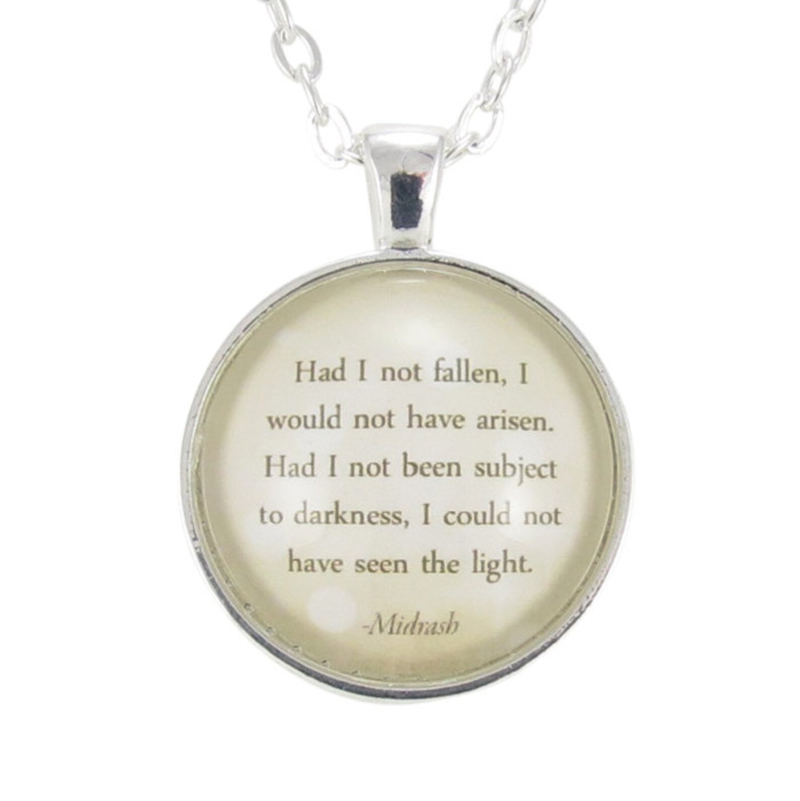 Inspirational Quote Necklace Pendant Midrash Hebrew Etsy