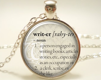 Personalized Dictionary Word Necklace, Custom Text Pendant Jewelry (DICTS1IN)