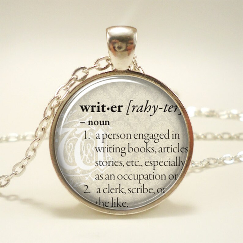 Personalized Dictionary Word Necklace, Custom Text Pendant Jewelry DICTS1IN image 1