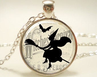 Witch Necklace, Halloween Jewelry (1183S1IN)
