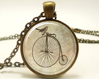 Penny Farthing Bicycle Necklace, Hipster Vintage Style Bike Pendant, Bronze (0472B1IN)