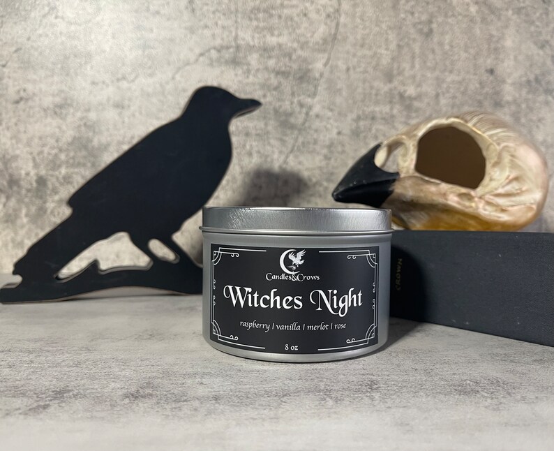 Witches Night Black Soy Candle Witchy Gifts Wood Wick - Etsy
