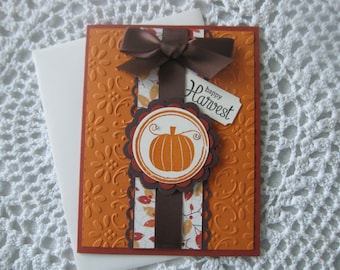 Handmade Greeting Card: Happy Harvest (All Occasion/Fall Themed)