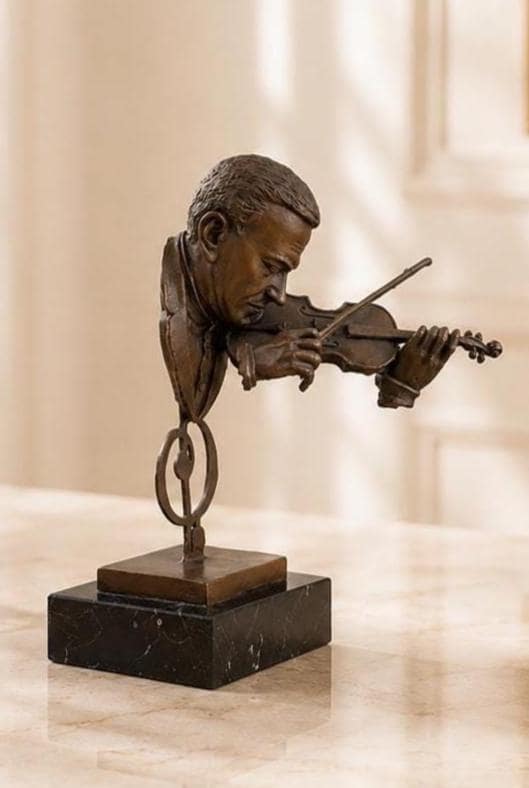 Bronze Sculpture Violin Player - Etsy