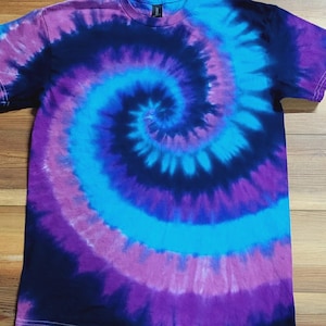 Purple Tie Dye Shirt, Adult Sizes S M L XL XXL 3XL, Blue Navy Light Purple and Purple,  Hippie Top, Mens, Womens, Deadhead, Festival