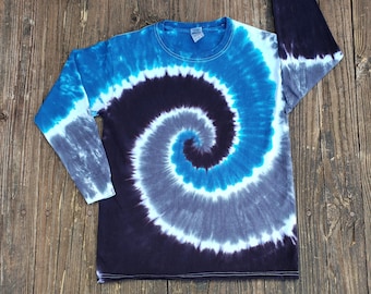 Tie Dye Long Sleeve Shirt,  Gray, Black, Blue, S M L XL XXL 3XL, Adult Tie Dye, Men, Women