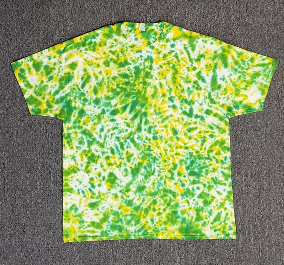 Camisa tie-dye amarilla, verde y blanca para adultos, tallas S, M, L, XL,  2XL, 3XL, 4XL, 5XL, 6XL, para hombre y