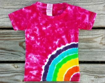 Girls Rainbow Tie Dye Shirt, Kids XS S M L XL, Girls Tie Dye, Tie Dye T-shirt, Girls Tee, Hippie Kids