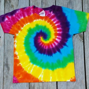 Youth Rainbow Tie Dye Shirt,  Kids XS M L XL,  Boys Tie dye, Girls Tie Dye, Youth Tie Dye