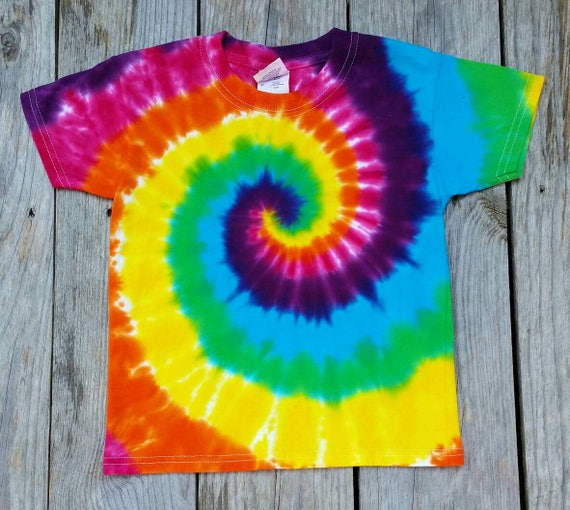 Youth Rainbow Tie Dye Shirt, Kids XS M L XL, Boys Tie dye, Girls Tie Dye,  Youth Tie Dye