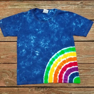 Kids Side Rainbow Tie Dye T-Shirt ,  Available Sizes XS S M L XL, Tie Dye Shirt, Hippie Kids