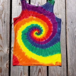 Rainbow Tie Dye Tank Top, Women&#39;s S M L XL XXL 3X 4X , Yoga Tank,  Hippie Top,  Beach Top,Sleeveless Shirt, Ladies Tie Dye Tee