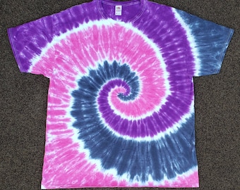 Adult Gray Purple and Pink Tie Dye Shirt, S M L XL 2XL  Ladies Shirt, Tie Dye Tee, Hippie Shirt