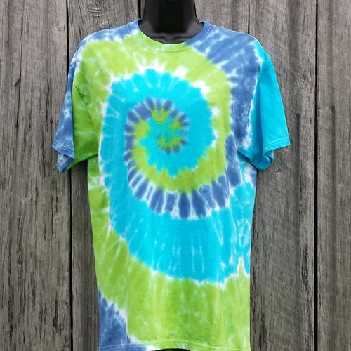 Tie Dye Shirt Adult Sizes S M L XL XXL 3XL Blue Green and Etsy