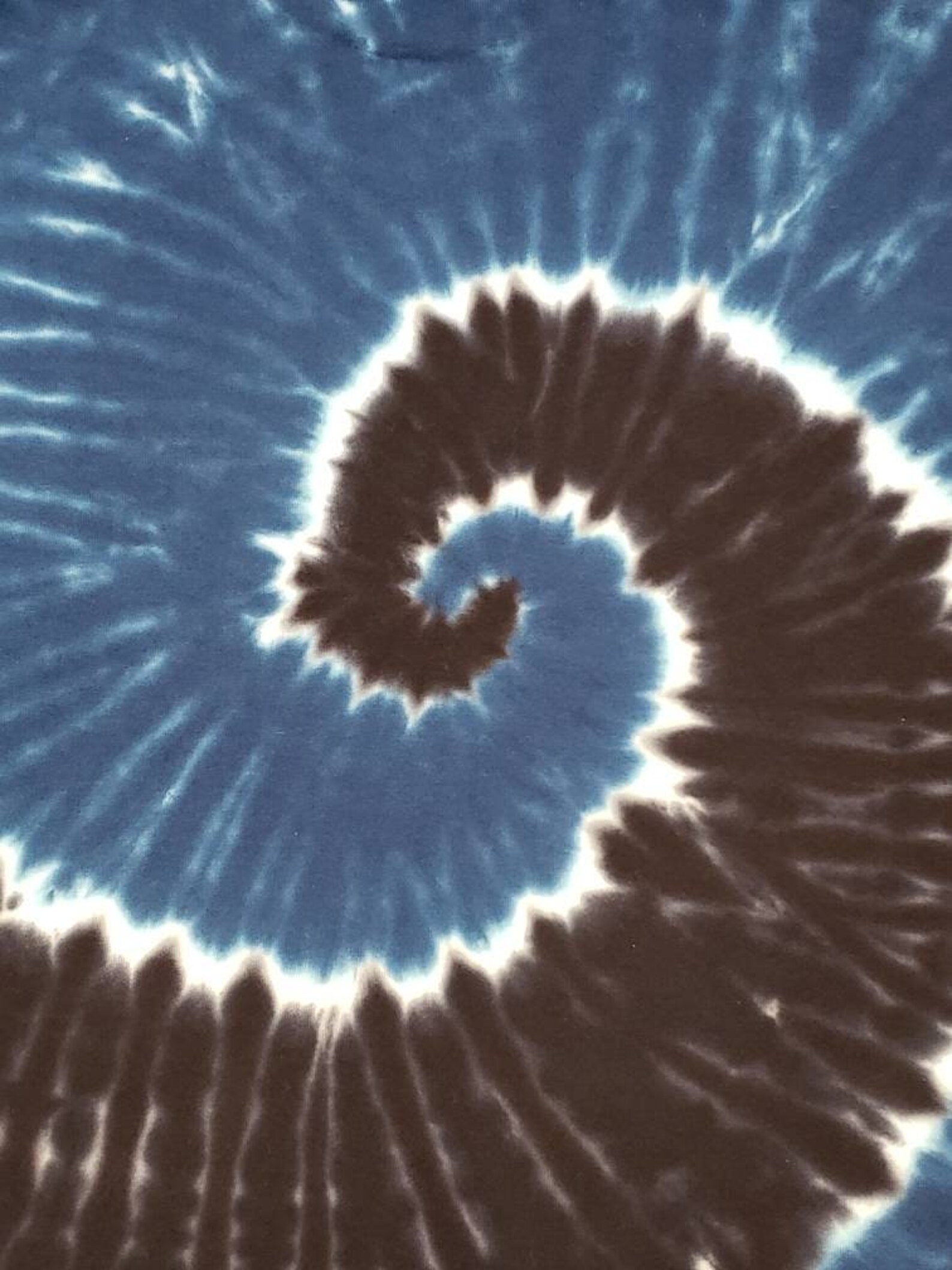Tie Dyed Twice T-Shirt-Blue & Yellow Burst-Black Background- Size Large main image 0