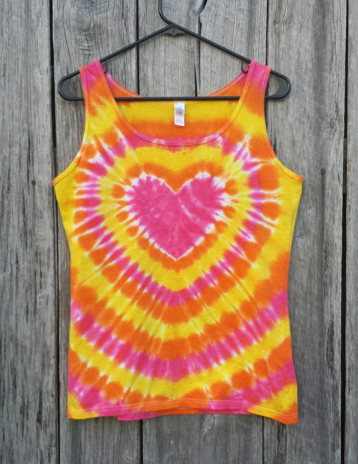 Heart Tie Dye Tank Top, Women's Sizes S M L XL 2XL, Heart