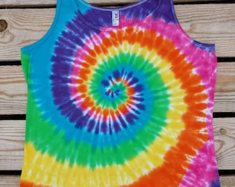 Women's Rainbow Tie Dye Tank Top,  XS S M L XL XXL 3XL 4XL  , Tie Dye Shirt,  Hippie Top
