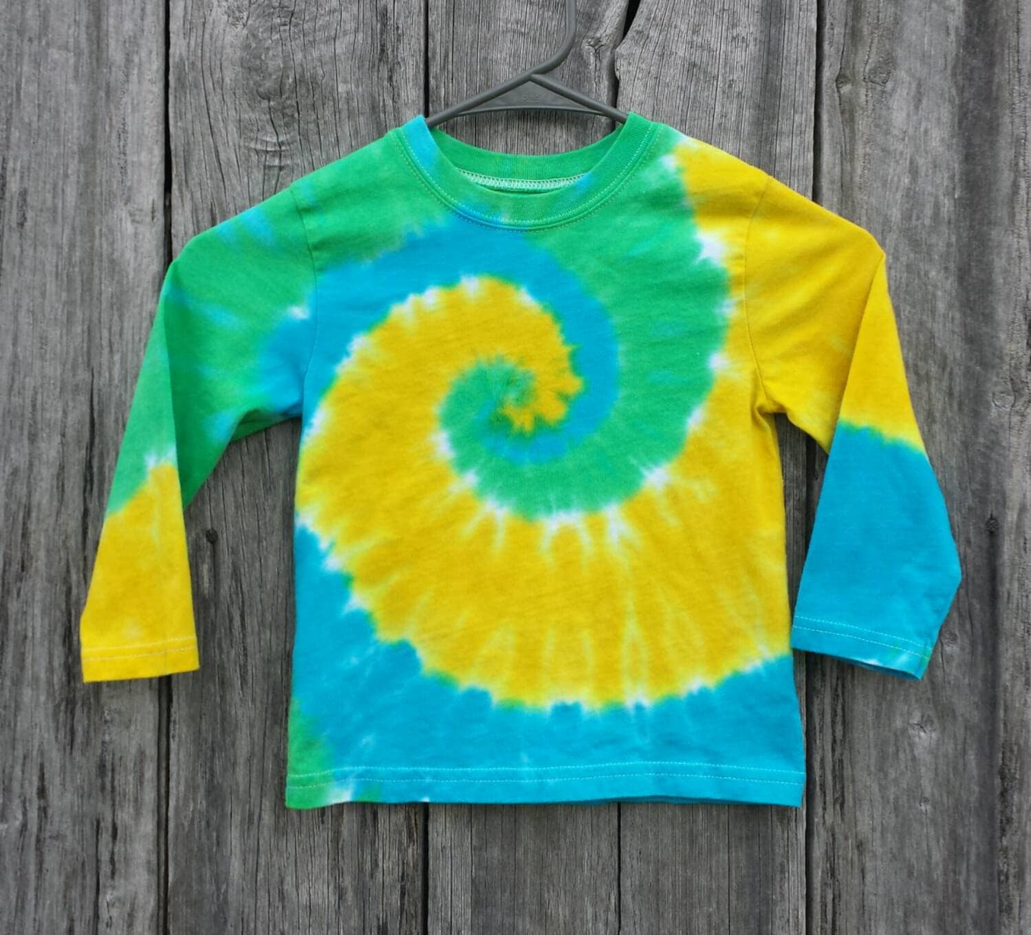 Yellow Long Sleeve Tie Dye Tshirt 2T 