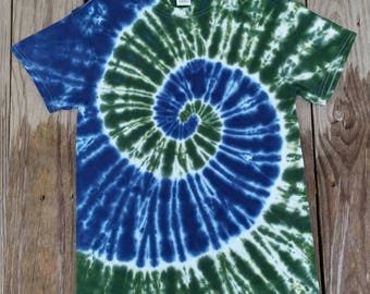 Adult Plus SIze Green and Blue Tie Dye TShirt, Available Sizes 2XL 3XL 4XL 5XL 6XL, Festival Shirt, Mens Tie Dye, Womens Tie Dye, Hippie Top