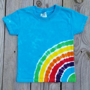 Kids Side Rainbow Tie Dye T-Shirt ,  Available Sizes XS S M L XL, Tie Dye Shirt, Hippie Kids
