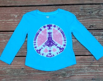 Tie Dye pour toute-petite fille, chemise à manches longues 18 mois, tie-dye bleu, violet et rose, tie-dye pour enfants