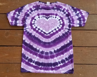 Heart Tie Dye Shirt, Purple Tie Dye,  Available Sizes  S M L XL XXL 3XL, Tie Dye Tshirt Womens Mens