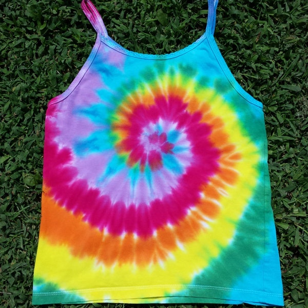 Girls Tie Dye Tank Top, Girls Medium, Hippie Kids,  Ready to Ship