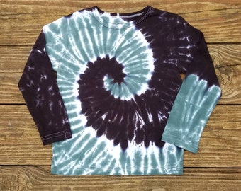 Tie Dye Long Sleeve Shirt,  Black and Gray Tie Dye T-shirt  S M L XL XXL 3XL, Men's Tie Dye, Women's Tie Dye Hippie Top