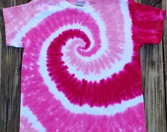 Adult Tie Dye Shirt, S M L XL XXL 3XL, Pink Spiral Tie Dye,  Valentine's Day T-shirt, Women's Tie Dye,  Men's Tie Dye