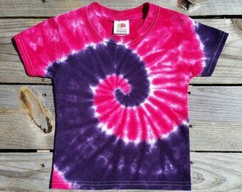 Women's Tie Dye Shirt, S M L XL 2XL, Pink and Purple Tie Dye Top