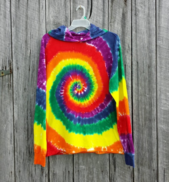 Adult Tie Dye Rainbow Hoodie S M L XL XXL 3XL Long Sleeve T shirt Hoodie Hippie Hoodie Men s Tie Dye Women s Tie Dye Etsy