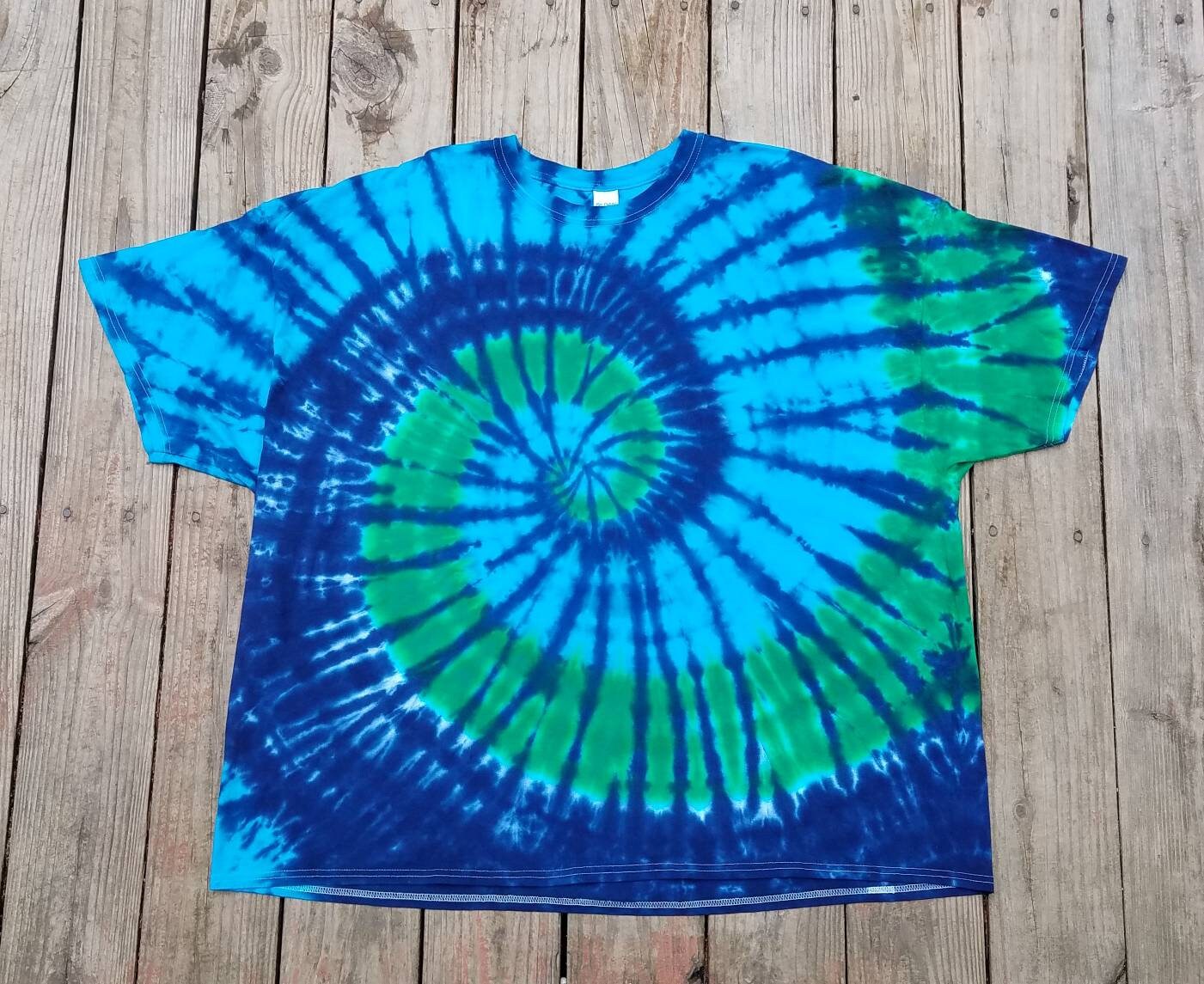Blue and Green Tie Dye Tshirt, Available Sizes S M L XL XXL 3XL