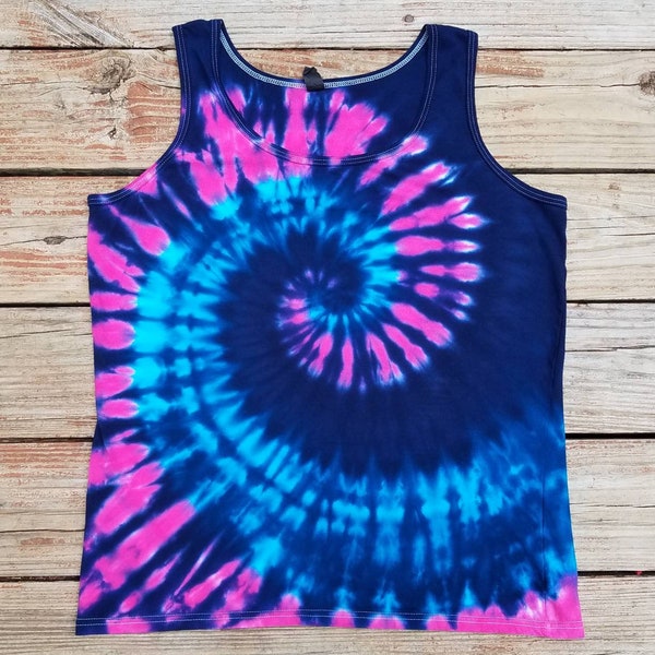 Womens Tie Dye Tank Top,  Pink and Blue , S M L XL 2XL 3XL 4XL, Tie Dye Top, Sleeveless Shirt, Tie Dye, Ladies Shirt