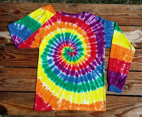 Rainbow Tie Dye Shirt Adult 2XL 3XL 4XL 5XL 6XL Long Sleeve - Etsy Singapore