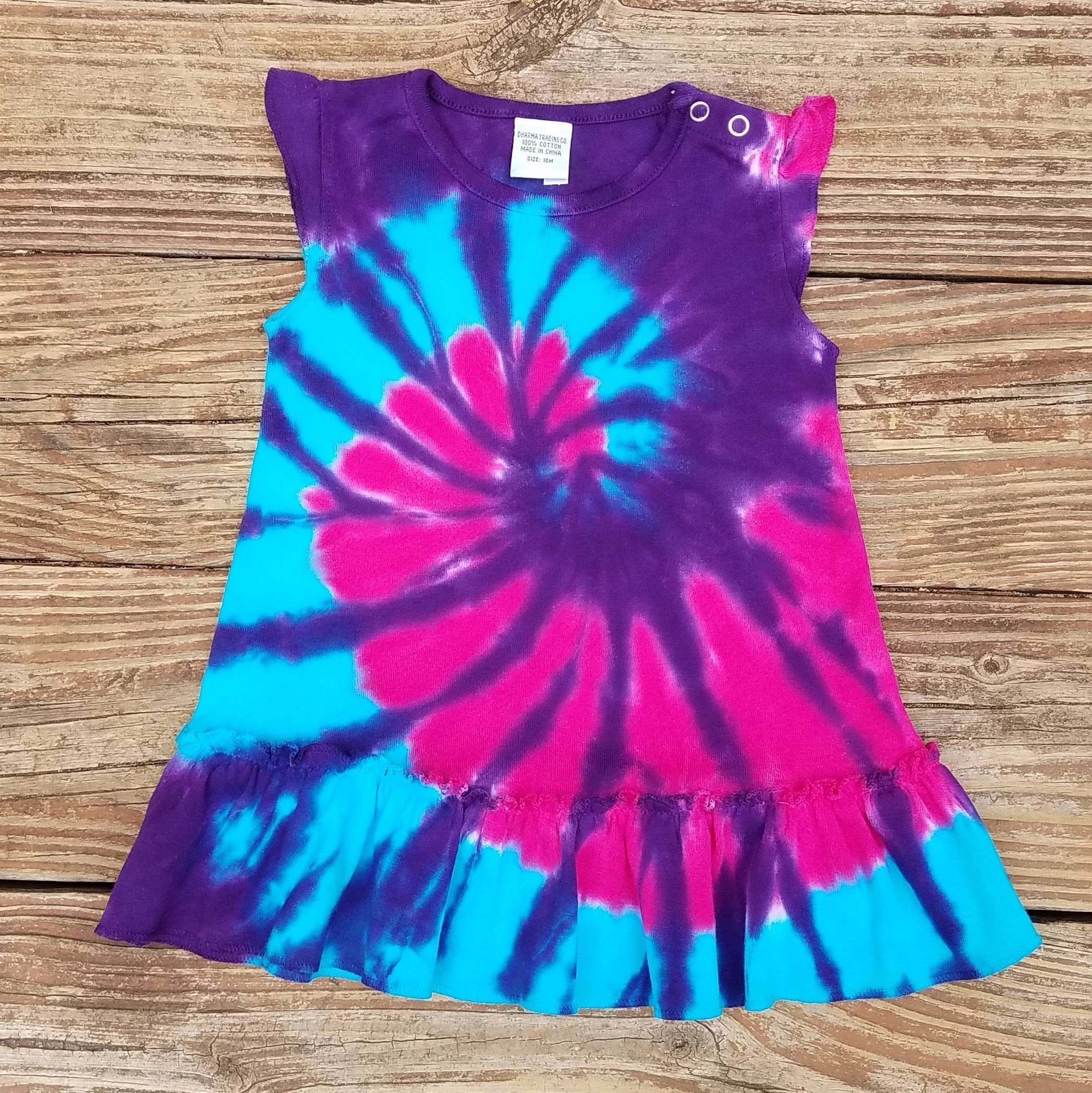 Girls Dress 18 Month Tie Dye Dress Pink Purple Blue Tie Dye - Etsy