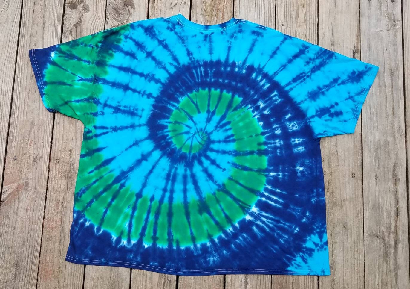 Blue and Green Tie Dye Tshirt, Available Sizes S M L XL XXL 3XL