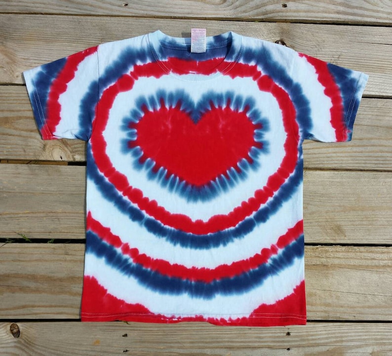 Women's Patriotic Heart Tie Dye Tshirt S M L XL 2XL 3XL Etsy