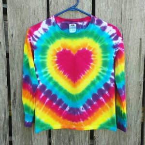 Tie Dye Rainbow Tie Dye Heart Shirt,  S M L XL 2X 3X 4X 5X,  Long Sleeve T-shirt, Women&#39;s Tie Dye Shirt