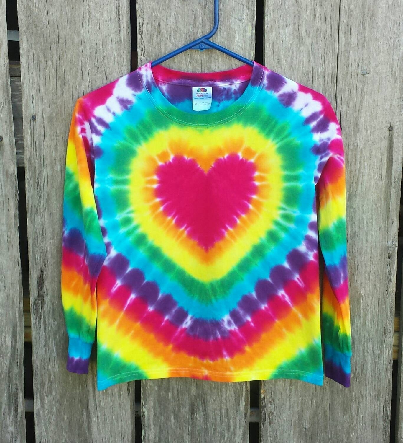 Rainbow Heart Tie Dye T-shirt,Womens Tie Dye Shirt Rainbow Heart Tie Dye Shirt Tie Dye Tshirt S M L XL 2XL Long Sleeve Tie Dye
