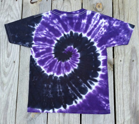 Purple and Black Tie Dye T-shirt, Youth XS S M L XL, Boys Tie Dye Shirt,  Girls Tie Dye Shirt, Tie Dye Tee, Hippie Shirt