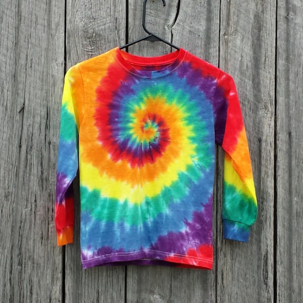 Toddler Tie Dye Shirt, Toddler Sizes 2T 3T 4T 5T  Hippie Kids, Long Sleeve Tshirt, Rainbow Tie Dye