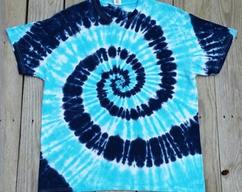 Adult Blue Tie Dye Shirt, Mens Tie Dye, Womens Tie Dye, S M L XL 2XL, Hippie Shirt, Tie Dye Tee, Tie Dye