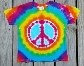 Adult Rainbow Tie Dye Peace Sign Shirt, S M L XL 2XL, Adult Tie Dye, Men's Tie Dye, Hippie Shirt, Tie Dye Tee, Womens Tie Dye T-shirt