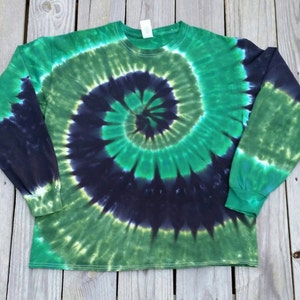 Adult Plus Size Green and Black Tie Dye Long Sleeve Tshirt, XXL 3XL 4XL 5XL, Mens Tie Dye , Womens Tie Dye , St Patrick&#39;s Day, Tie Dye Shirt